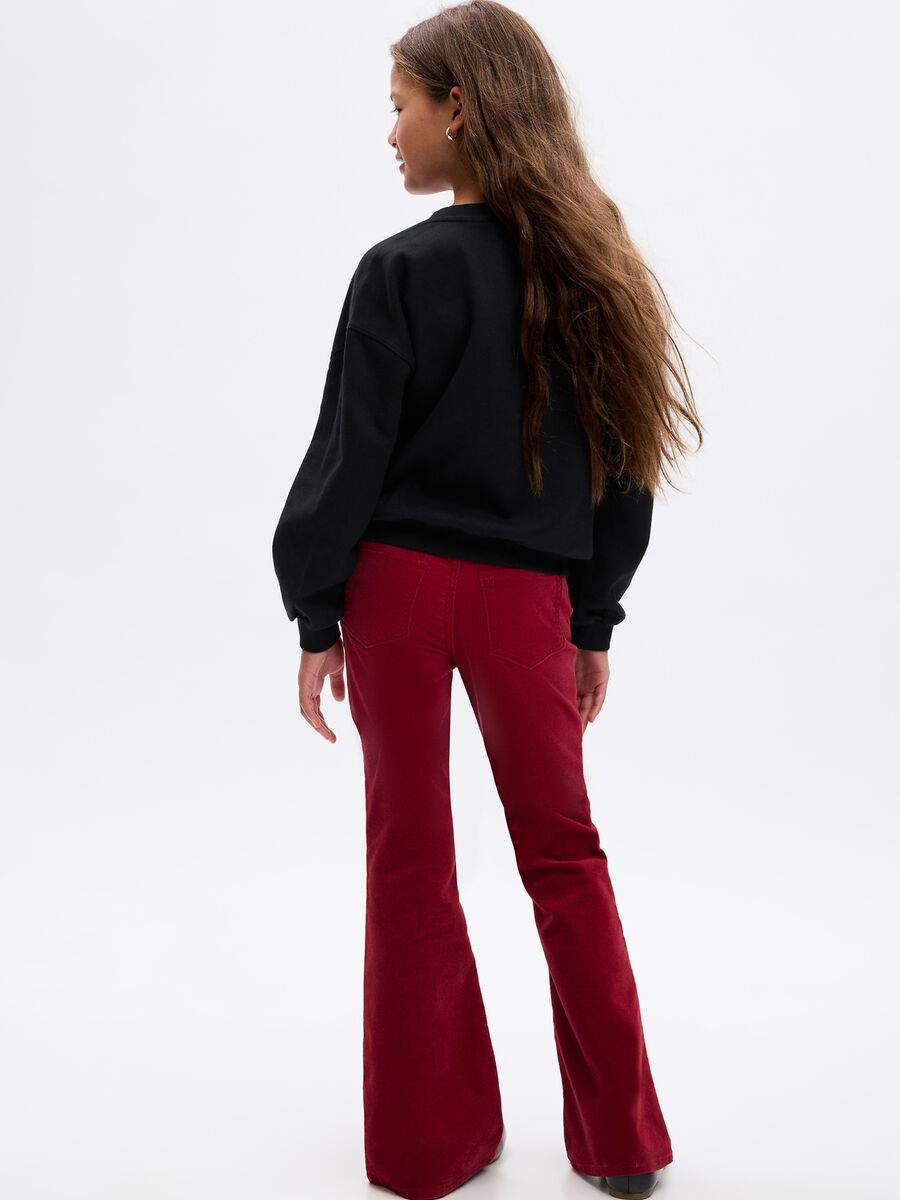 Flare-fit velvet trousers Girl_1