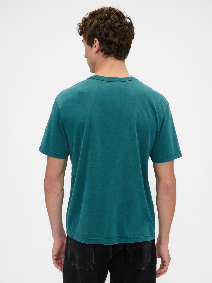 Green Cotton Short Sleeve T-shirt Man_1