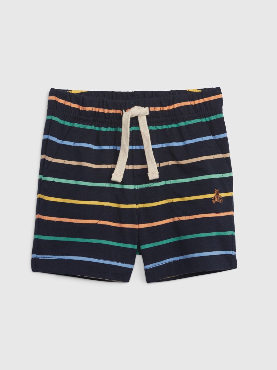 Striped cotton shorts with drawstring Newborn Boy_0