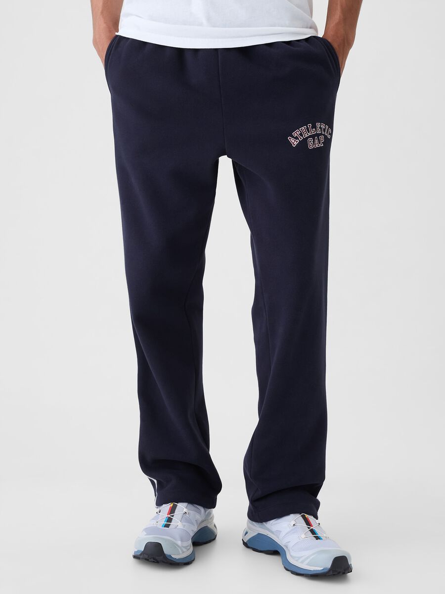 Joggers con bande rigate ricamo logo Athletic Uomo_1
