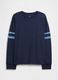 Long Sleeve Blue Cotton T-Shirt_0