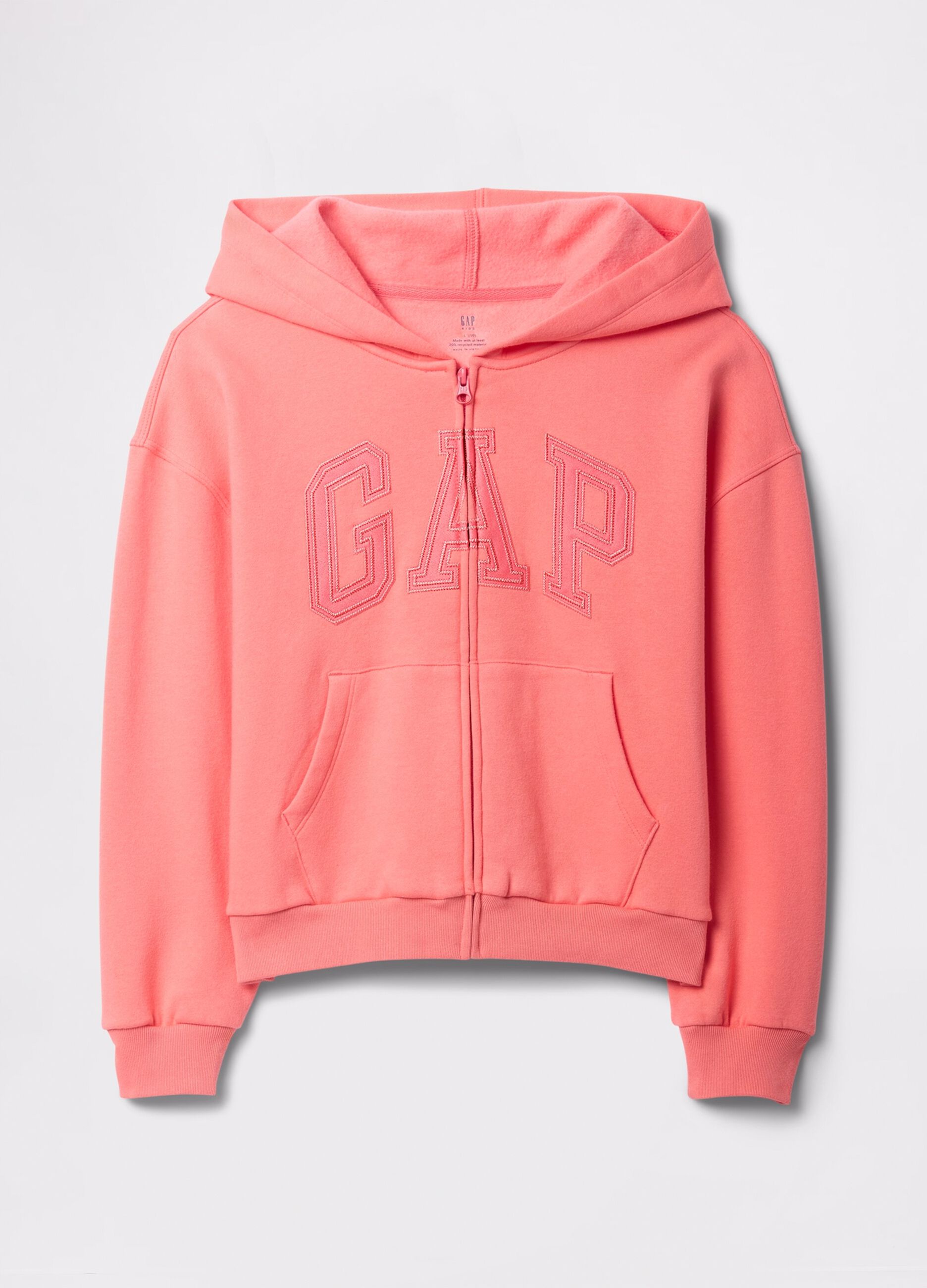 Felpa full zip rosa con logo_3