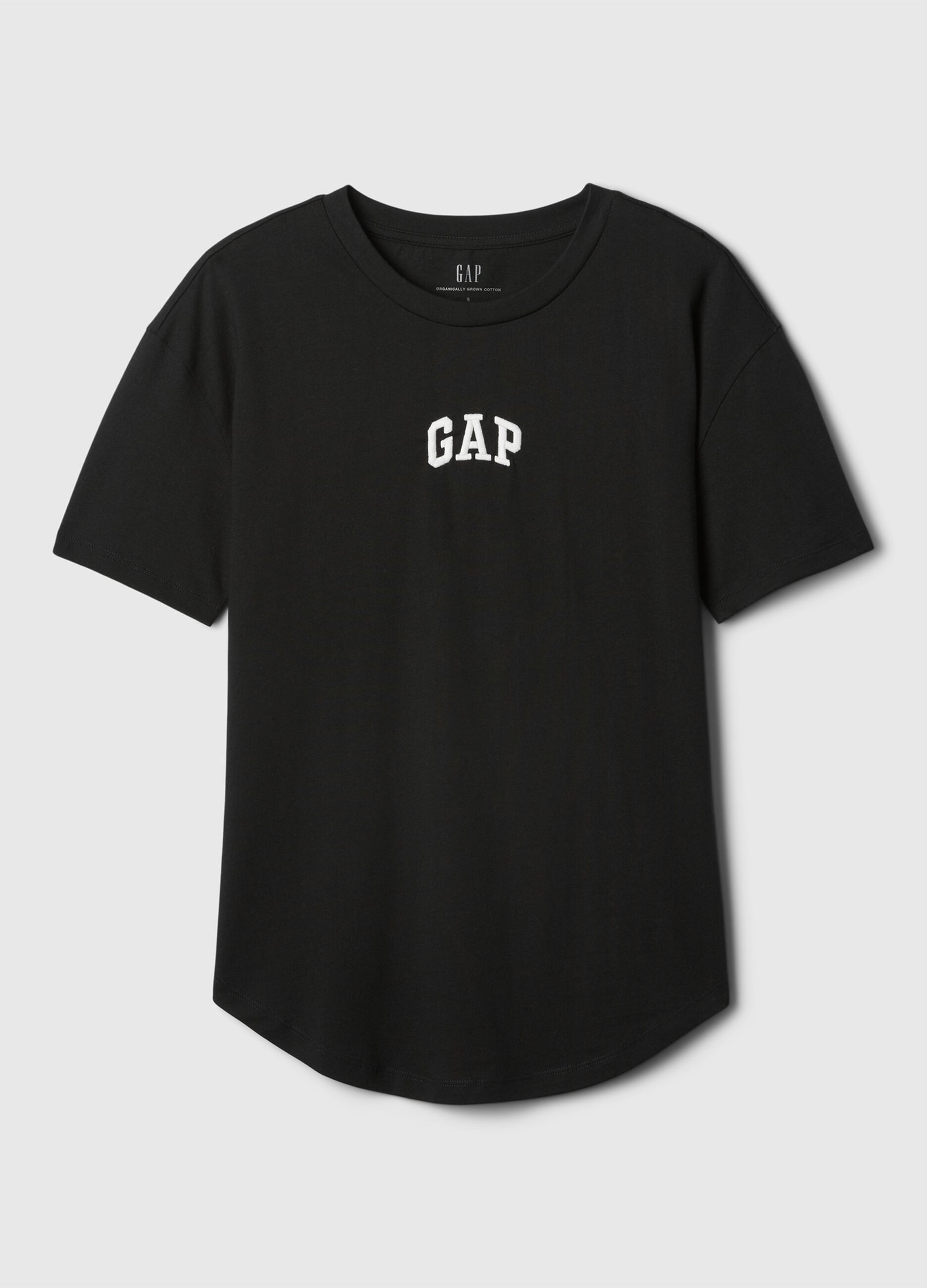 T-shirt nera in cotone a maniche corte_4