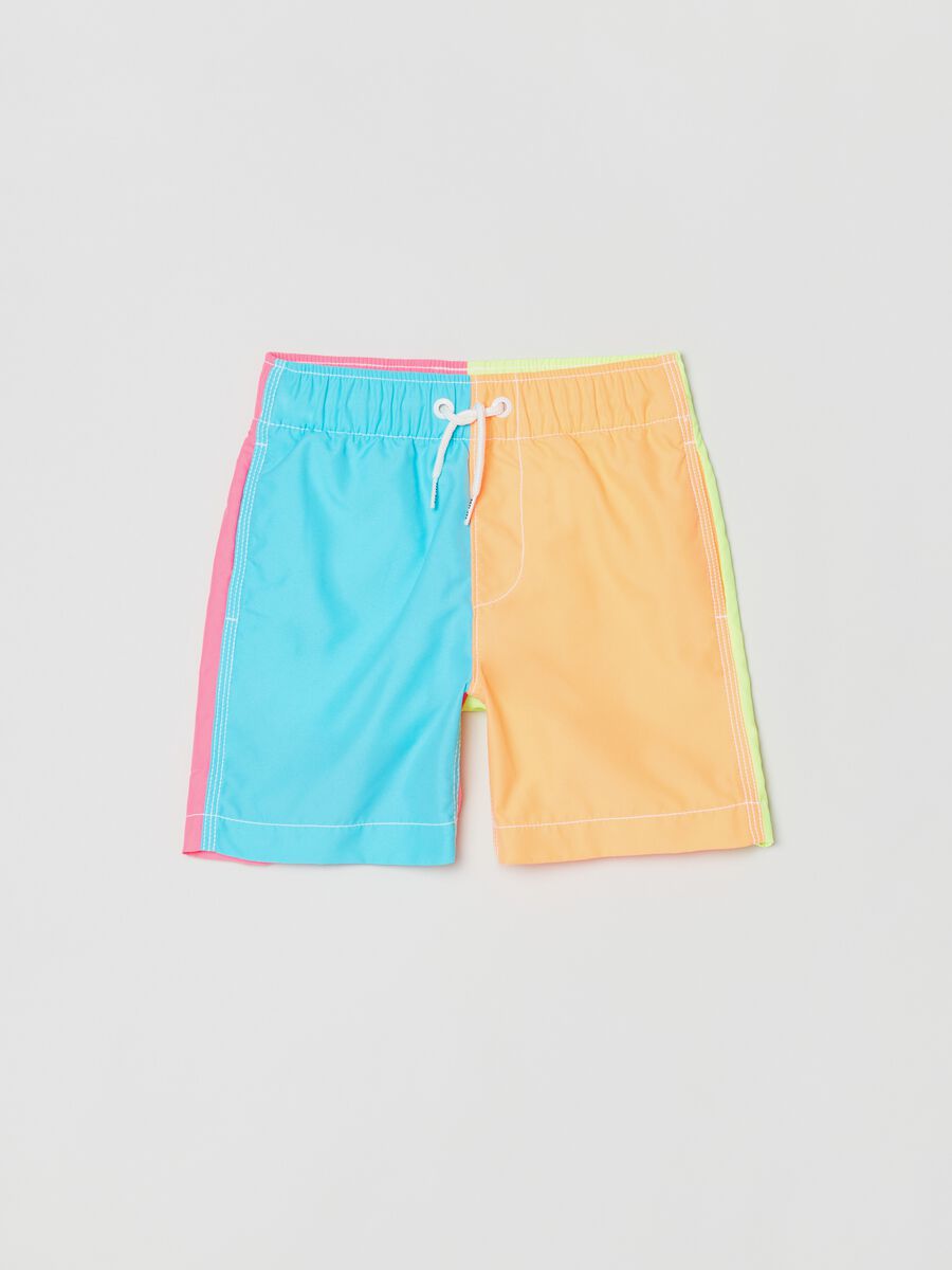 Swim shorts in recycled polyester with drawstring Boy_3