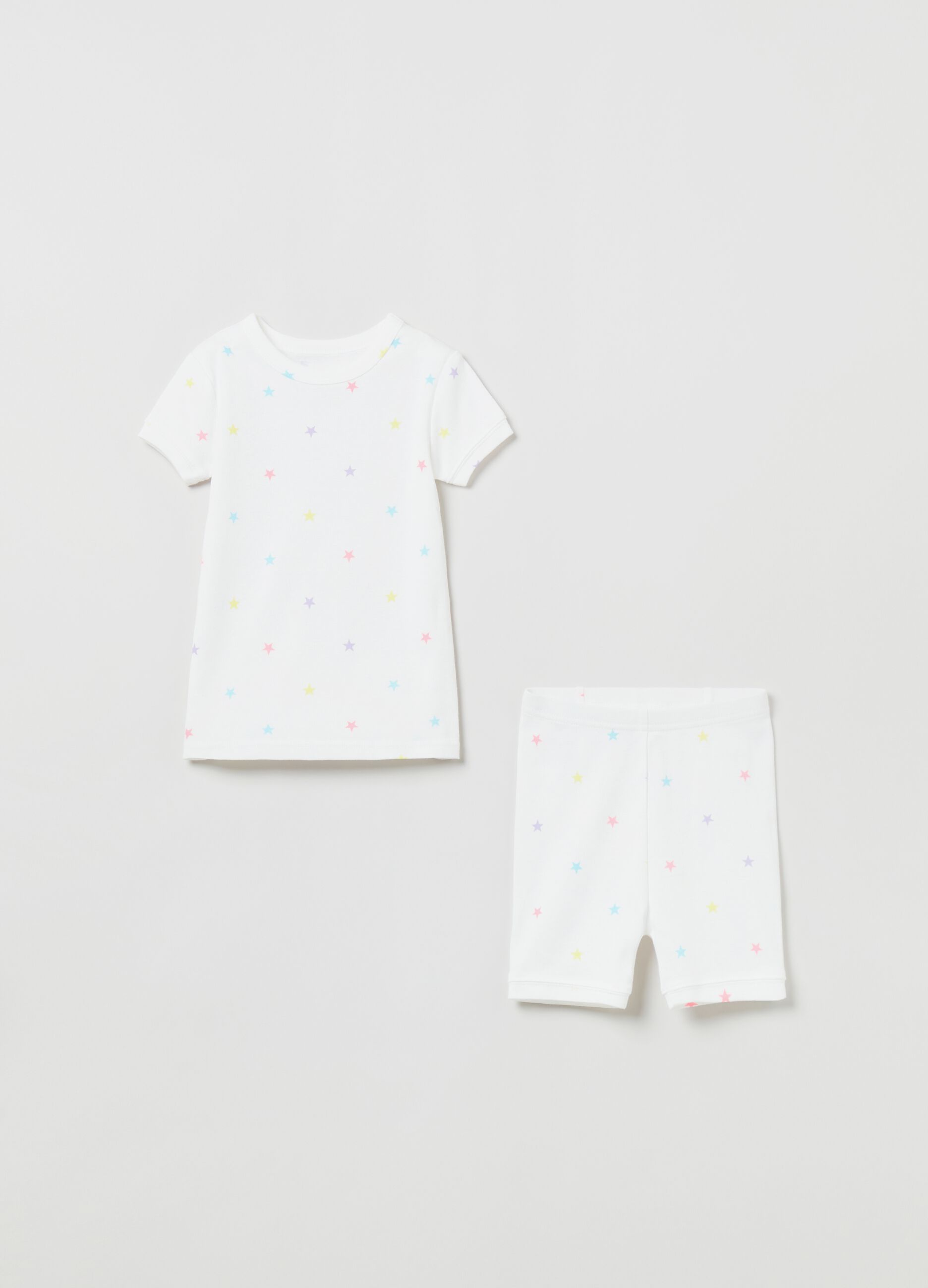 Pyjamas in organic cotton with star print