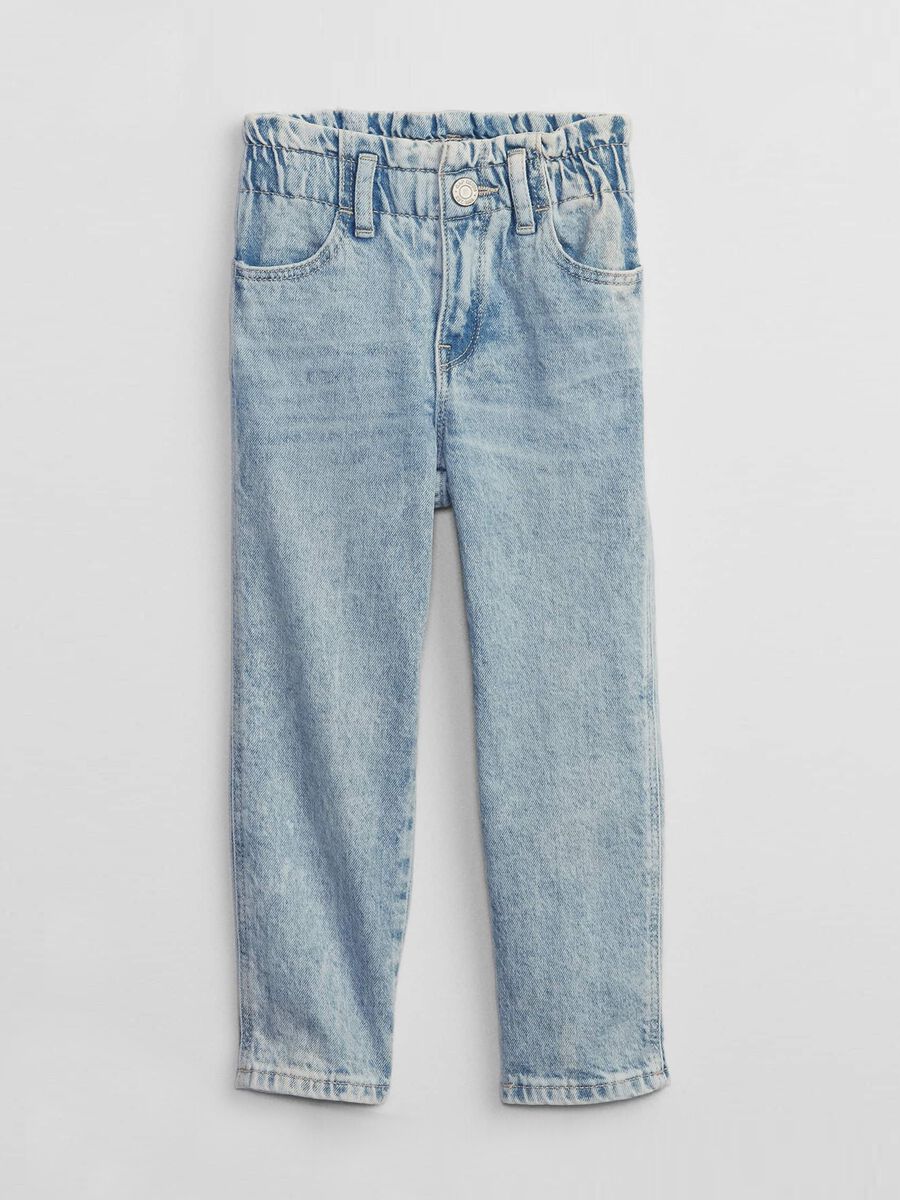 Jeans mom fit con trattamento acid wash Bimba_0