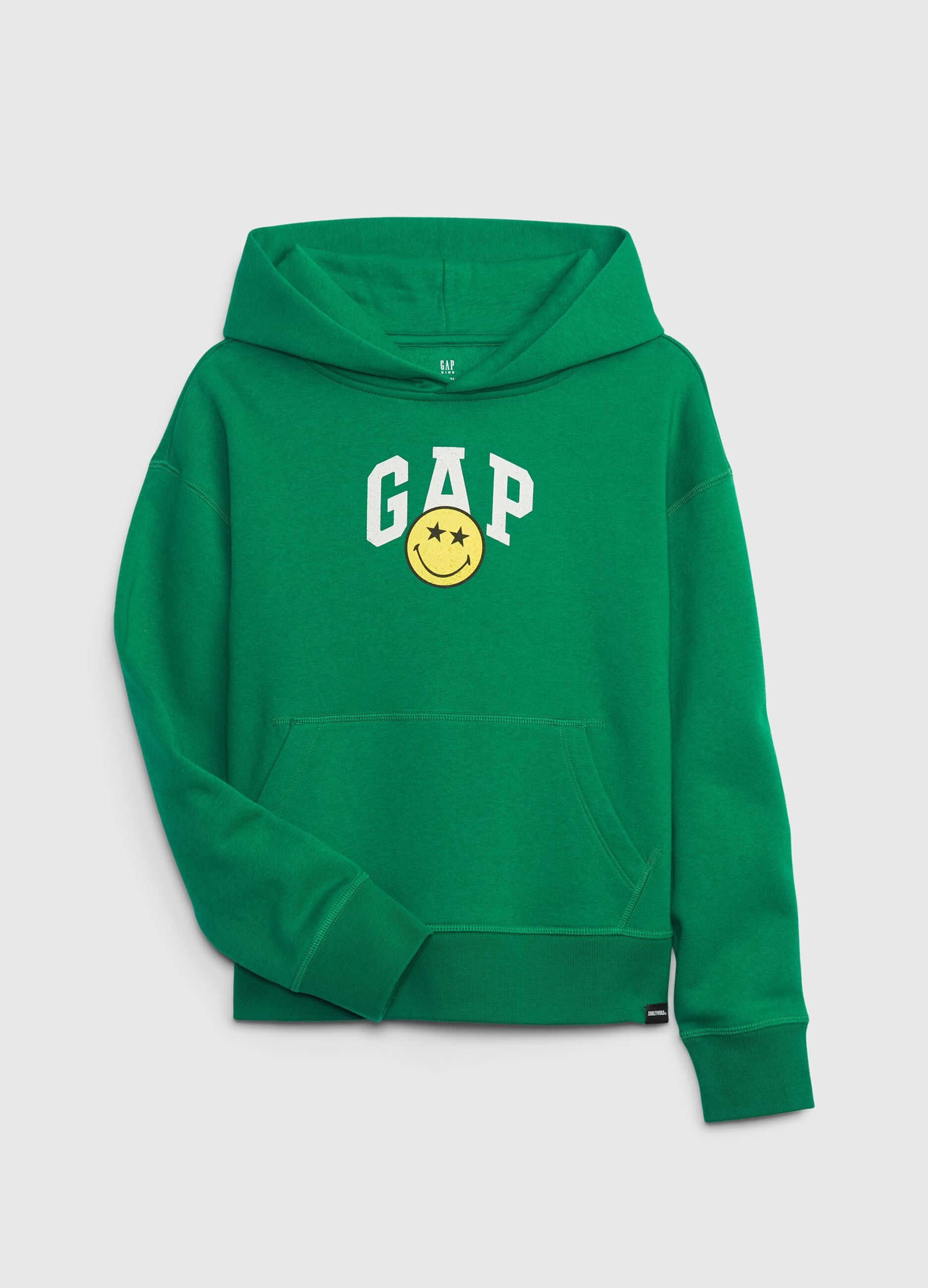 Felpa con cappuccio stampa Smiley® e logo