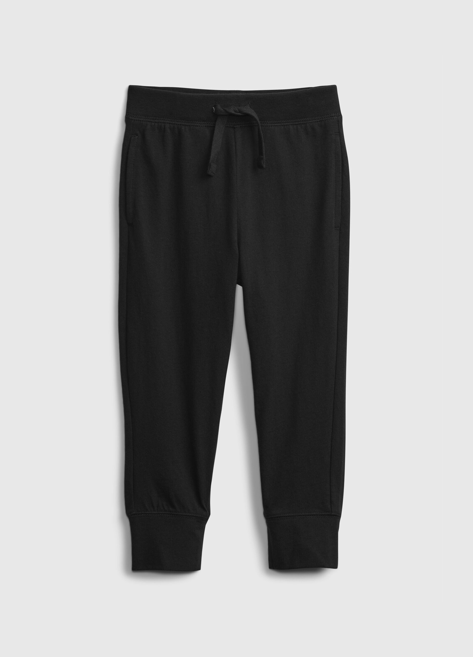 Joggers in jersey with drawstring