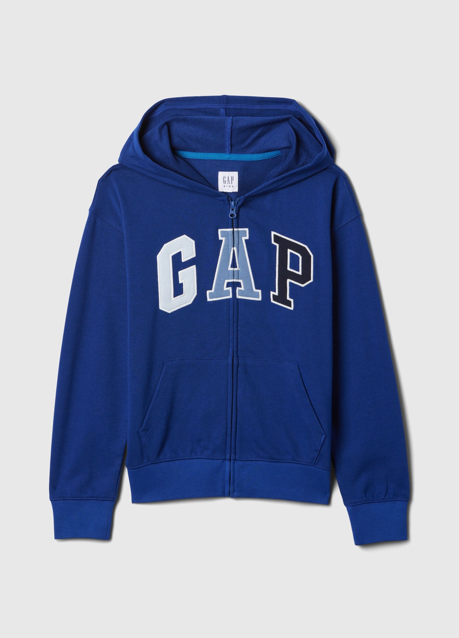 Full-zip con cappuccio e ricamo logo_4