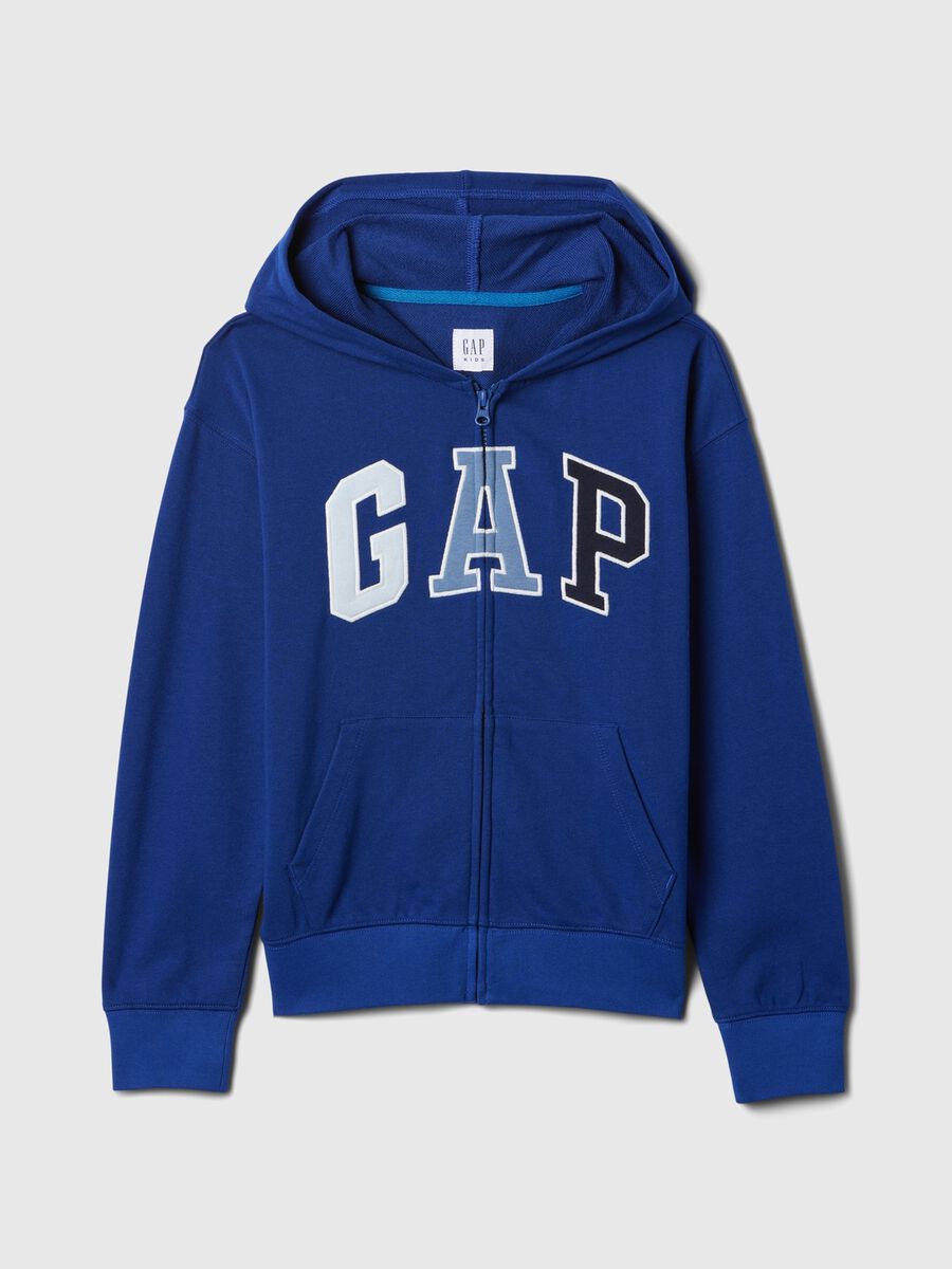 Full-zip con cappuccio e ricamo logo Bambino_4