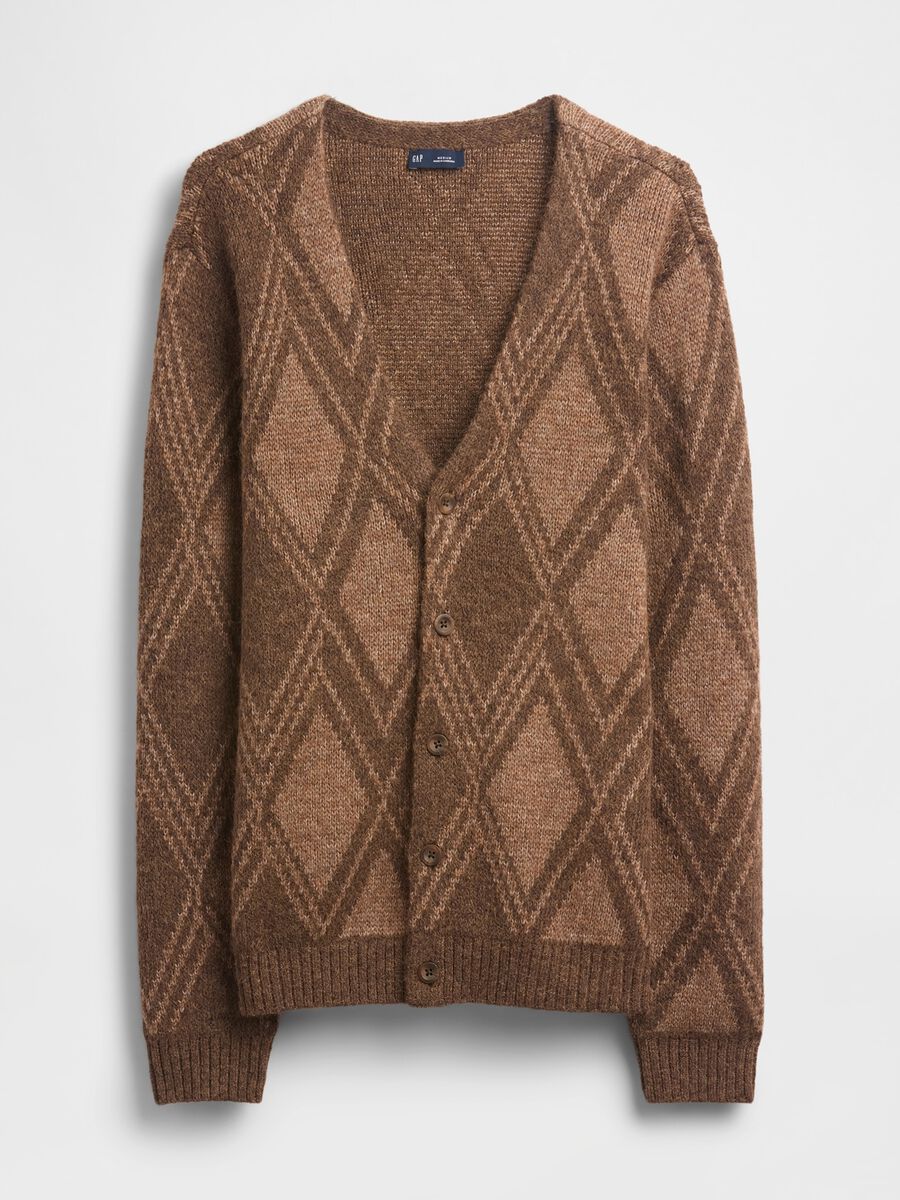 Brown Cardigan in Wool and Alpaca Blend Man_3
