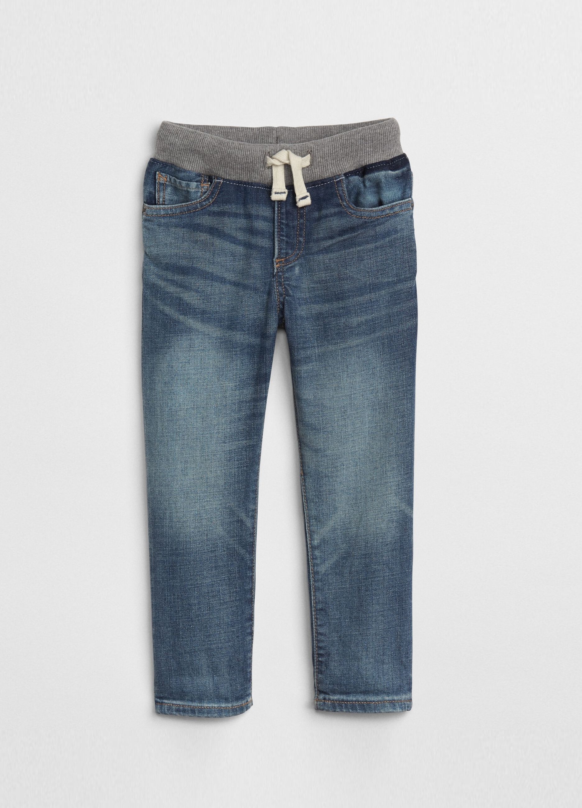 Jeans slim fit con coulisse_0