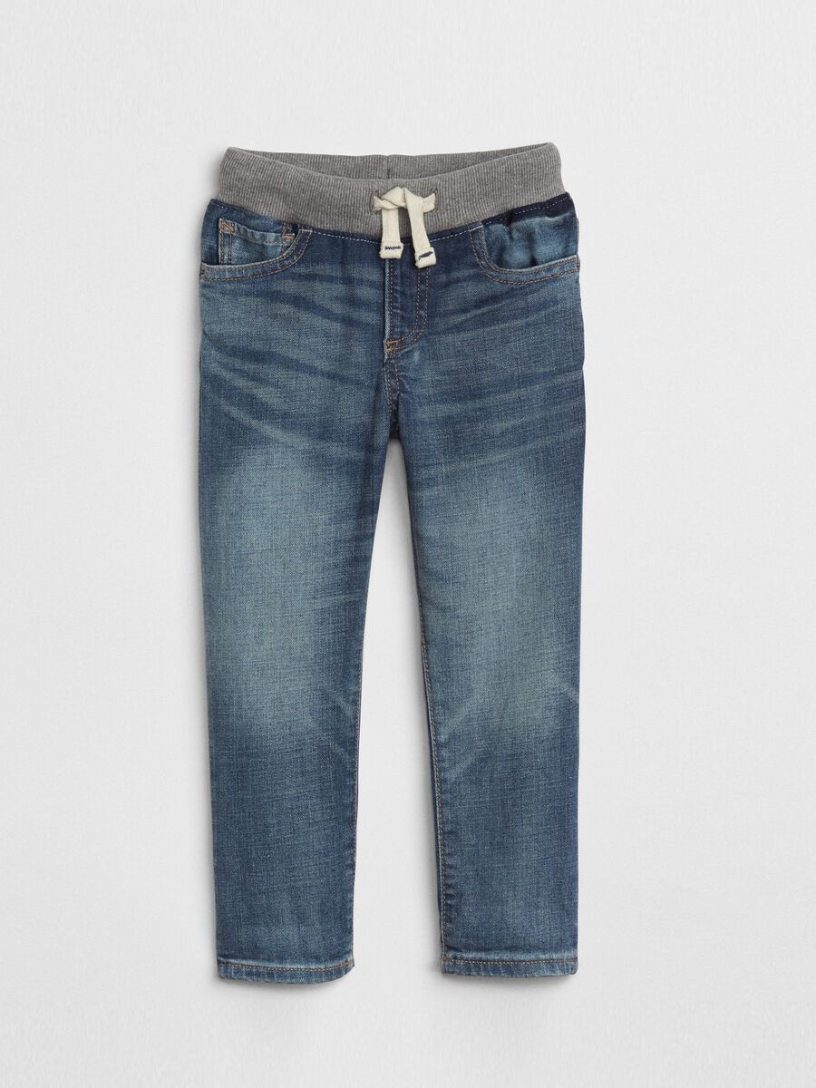 Jeans slim fit con coulisse Neonato_0