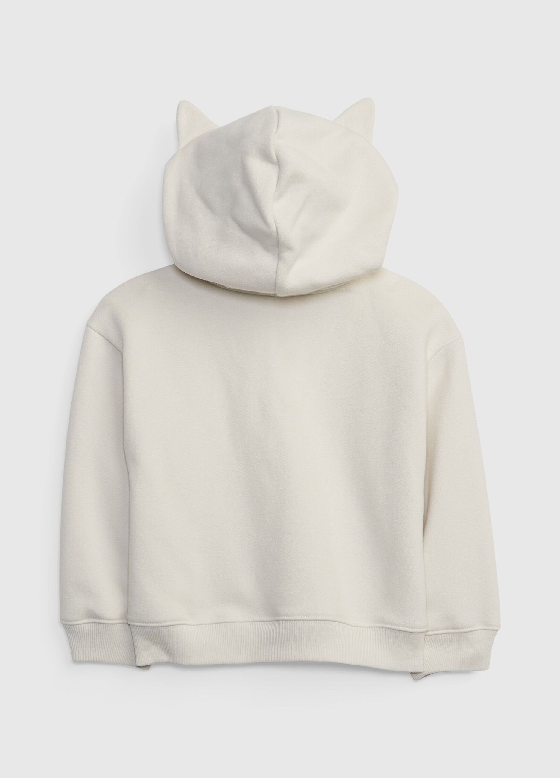Full-zip sweatshirt with hood and cat print_1
