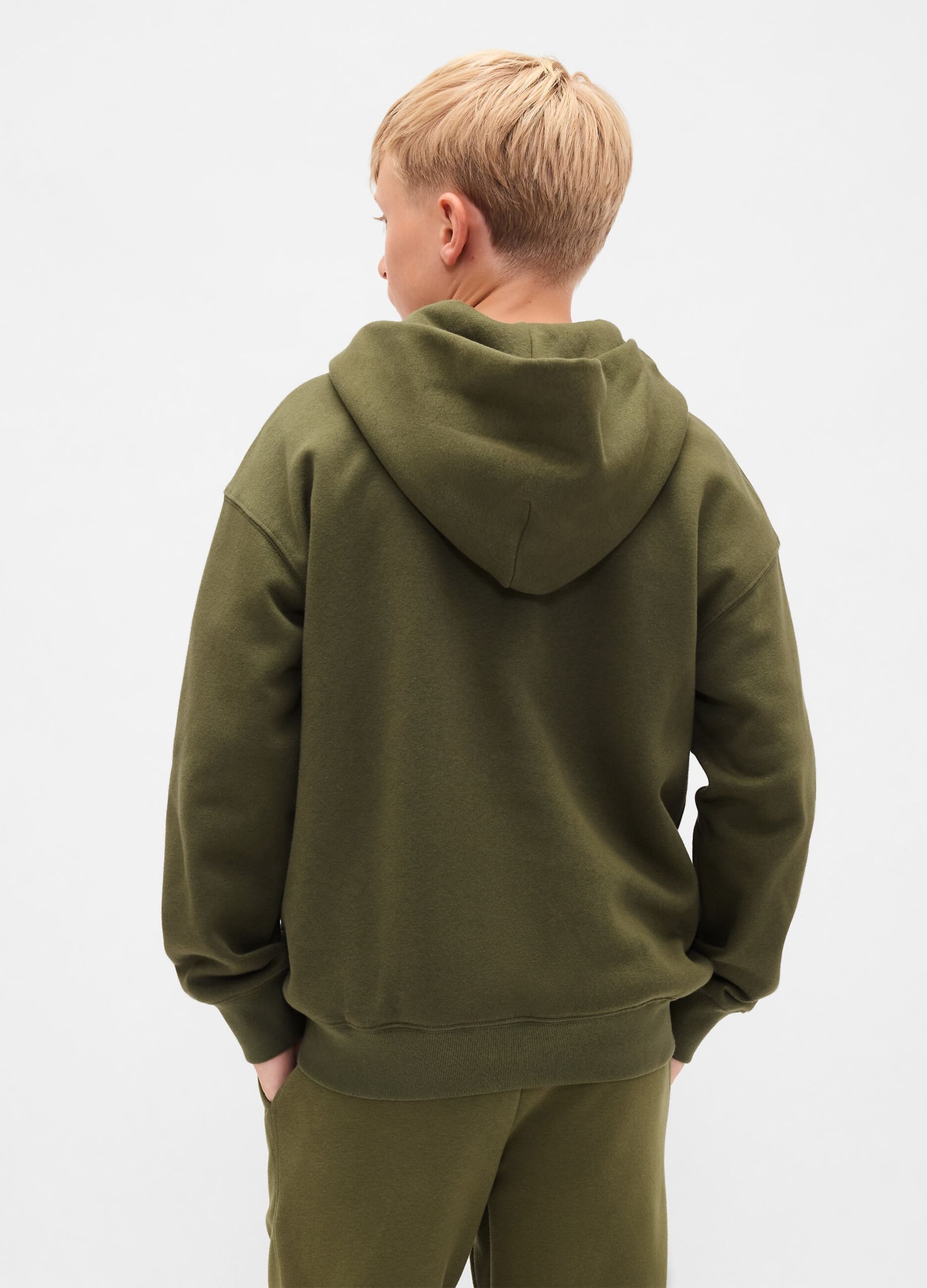 Felpa con cappuccio e zip intera