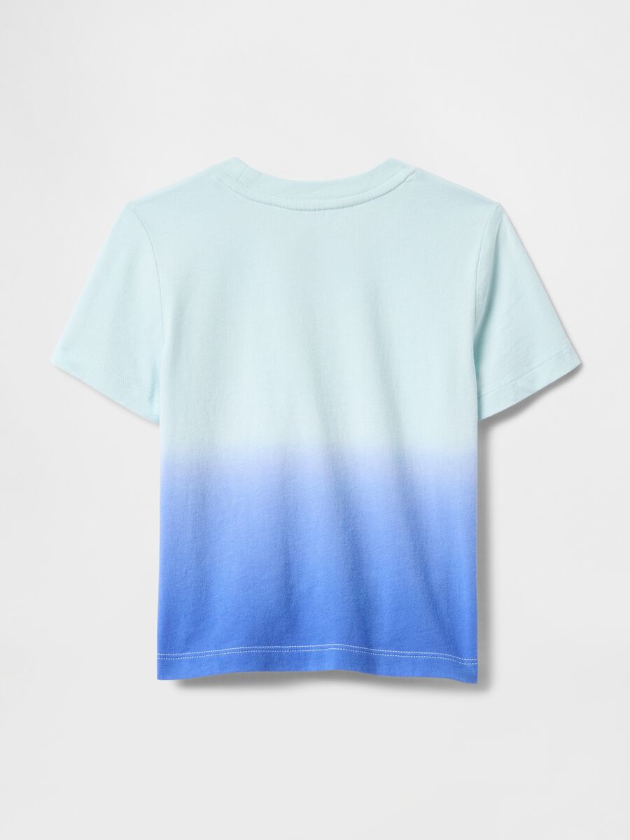 T-shirt sfumata azzurra e blu con taschino frontale Baby Boy_1