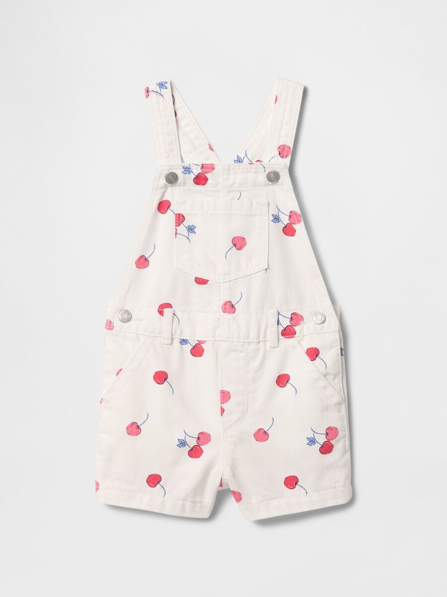 Salopette bianca con stampa ciliegie GAP Kids Bimba_0