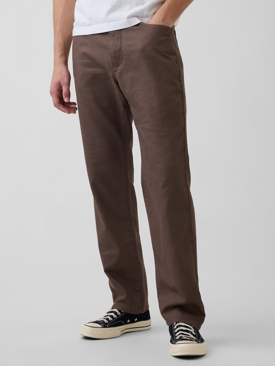 Linen and cotton blend trousers Man_0