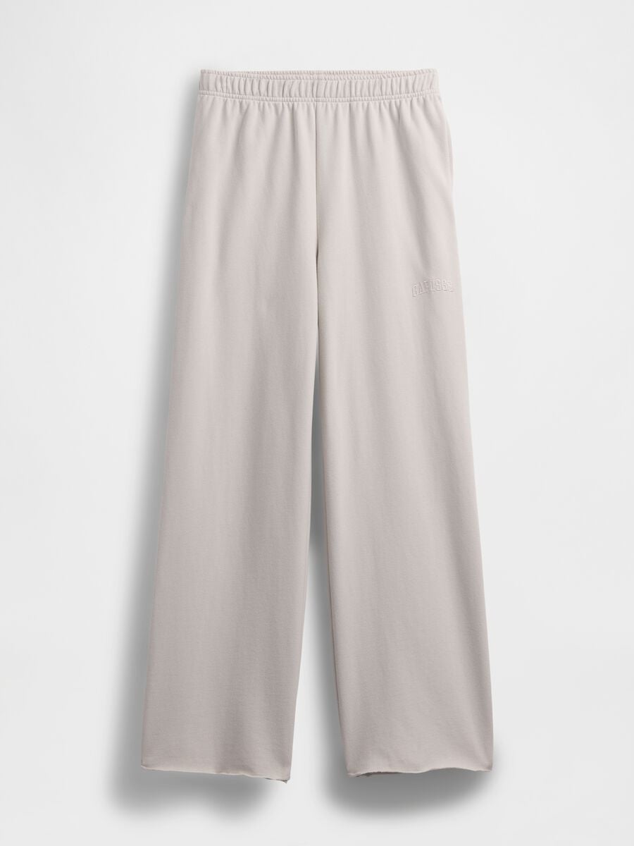 Pantaloni wide leg in misto cotone Donna_4