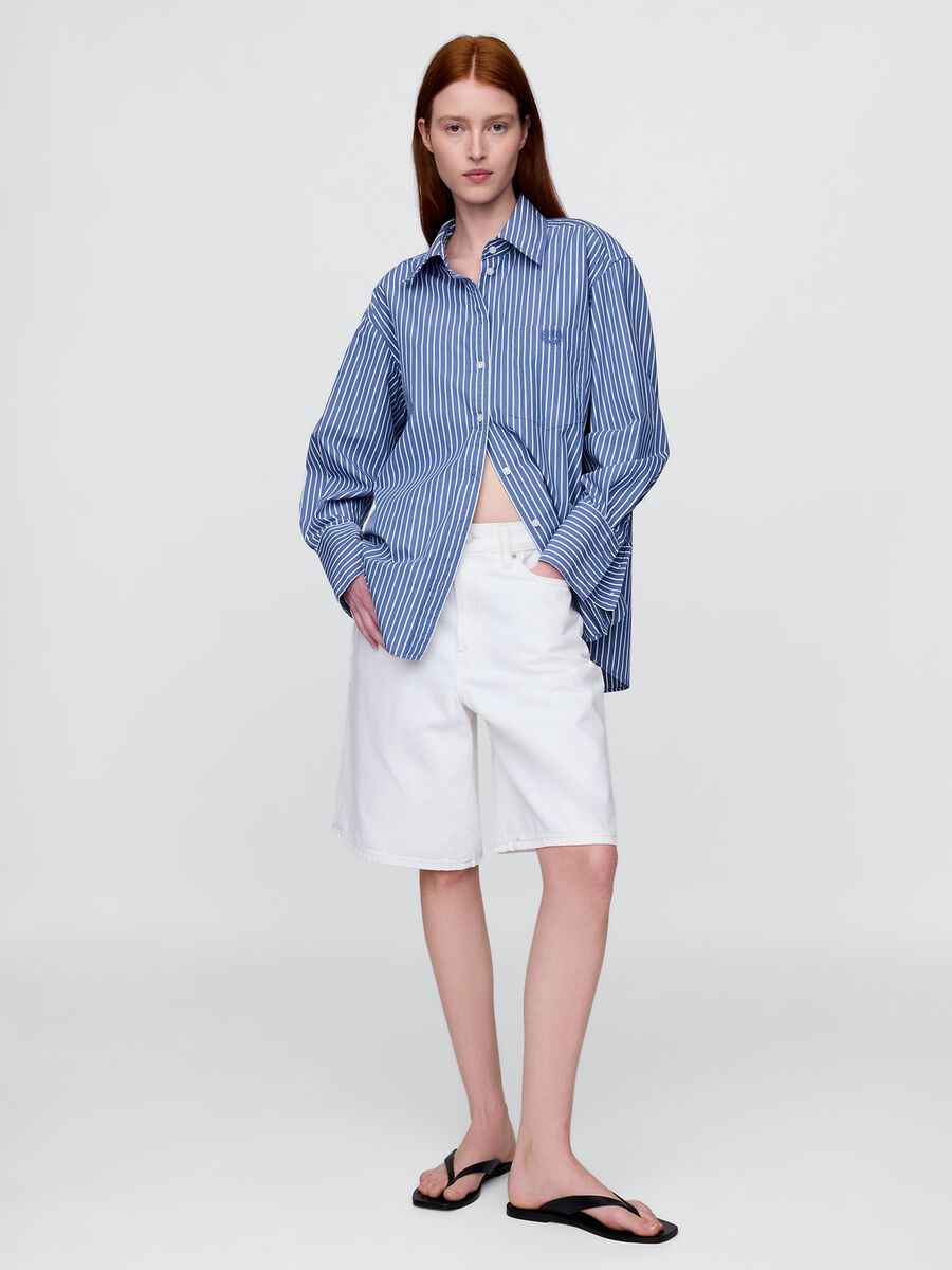 Camicia oversize a righe Donna_1