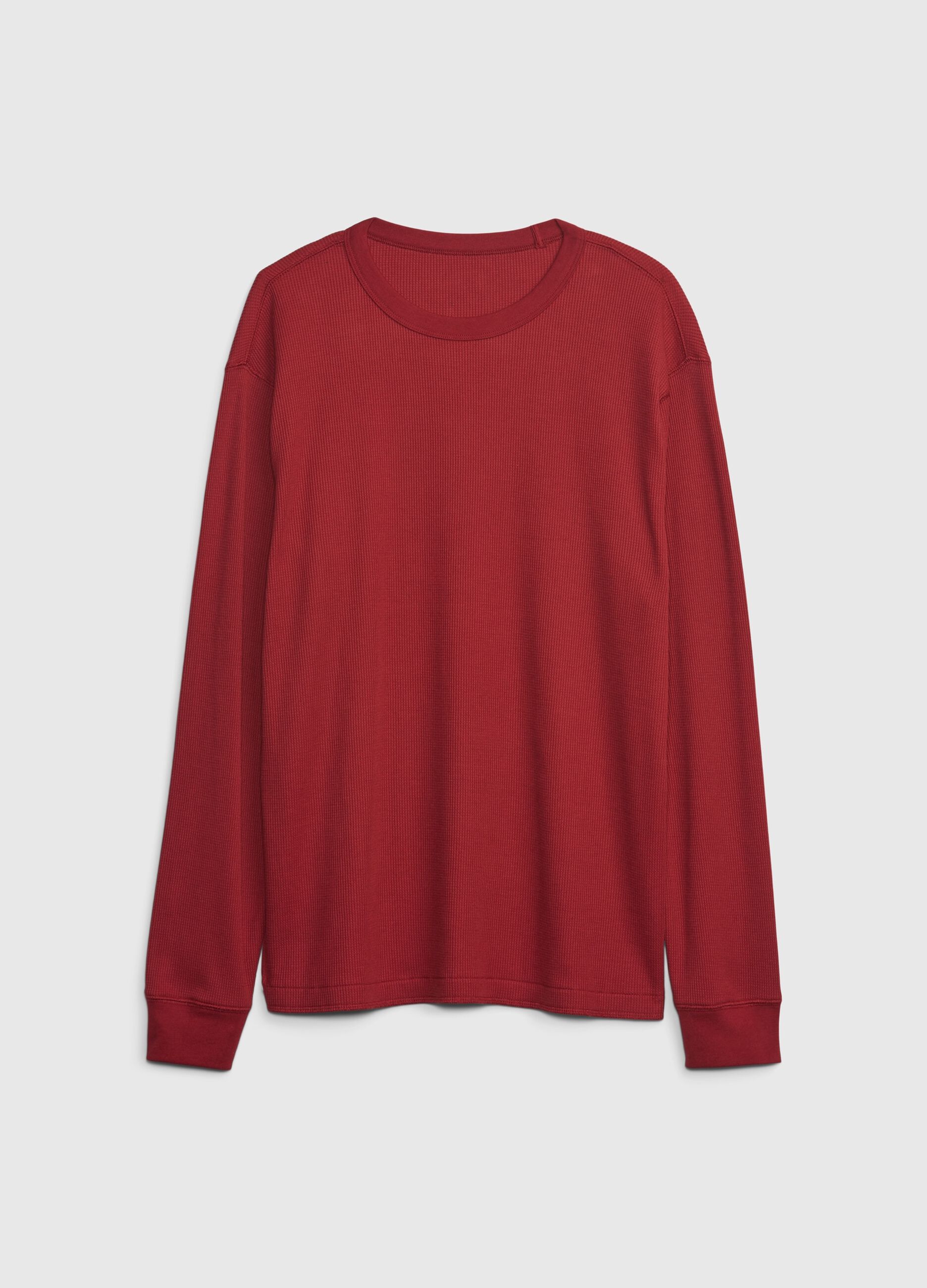 Long-sleeved T-shirt with waffle weave_3