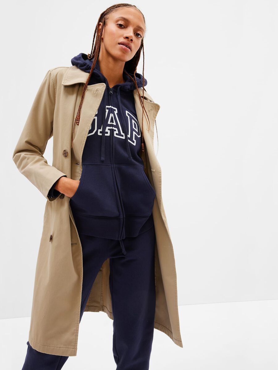 Full-zip con cappuccio ricamo logo Donna_0