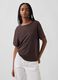 T-shirt a maniche corte in misto lino_0