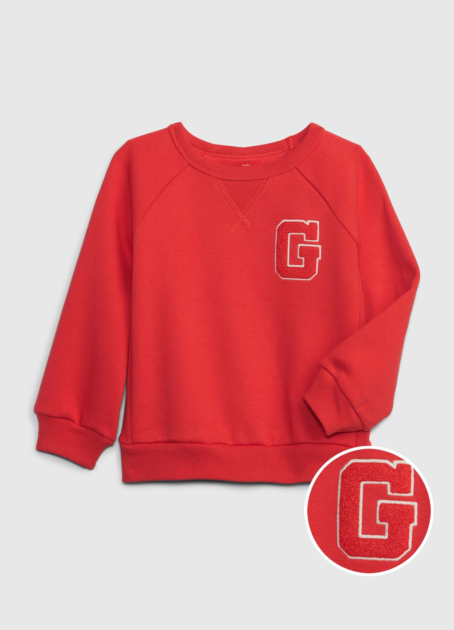Sweatshirt with round neck and logo embroidery
