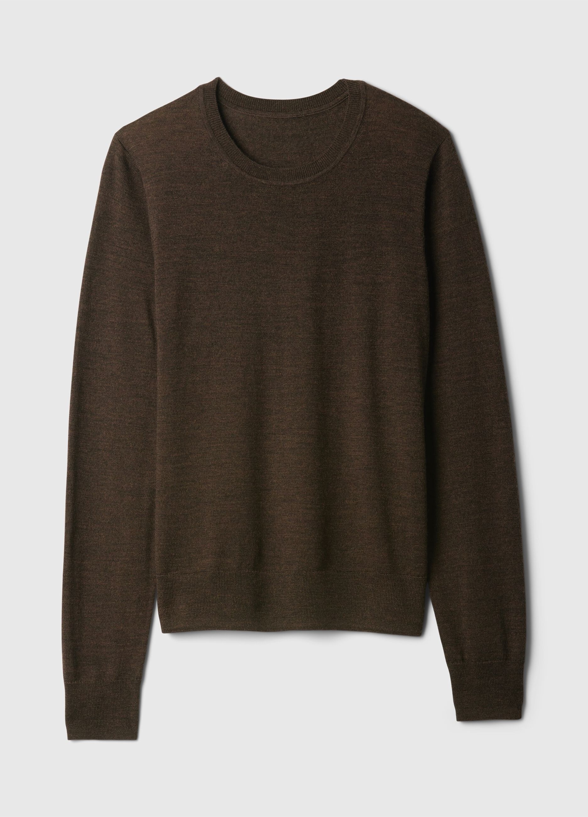 Pullover girocollo in lana merino_3