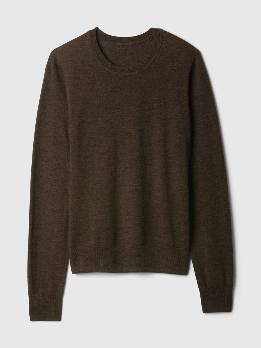 Pullover girocollo in lana merino Donna_3