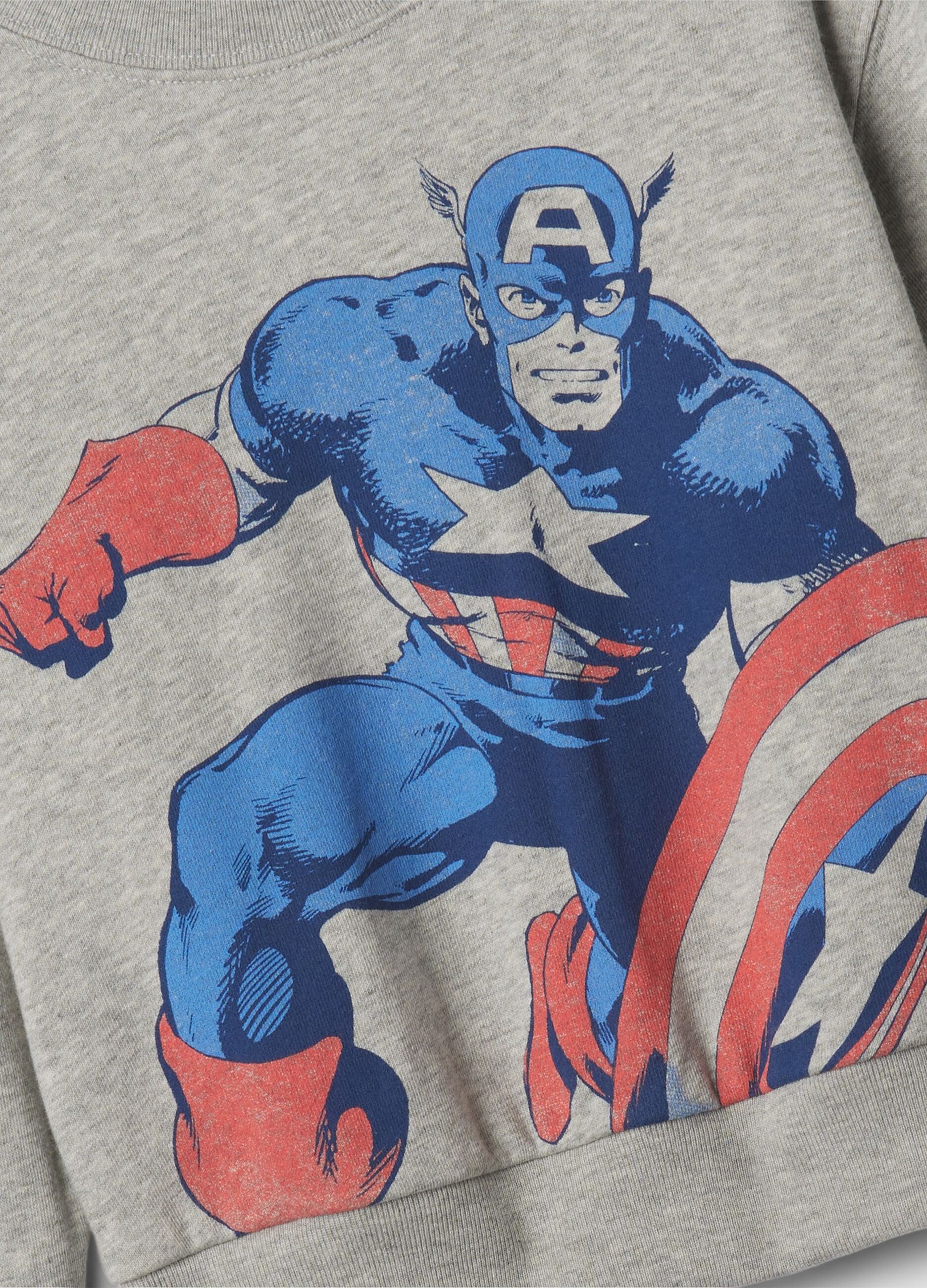 Sweatshirt with round neck and Marvel Captain America print_1