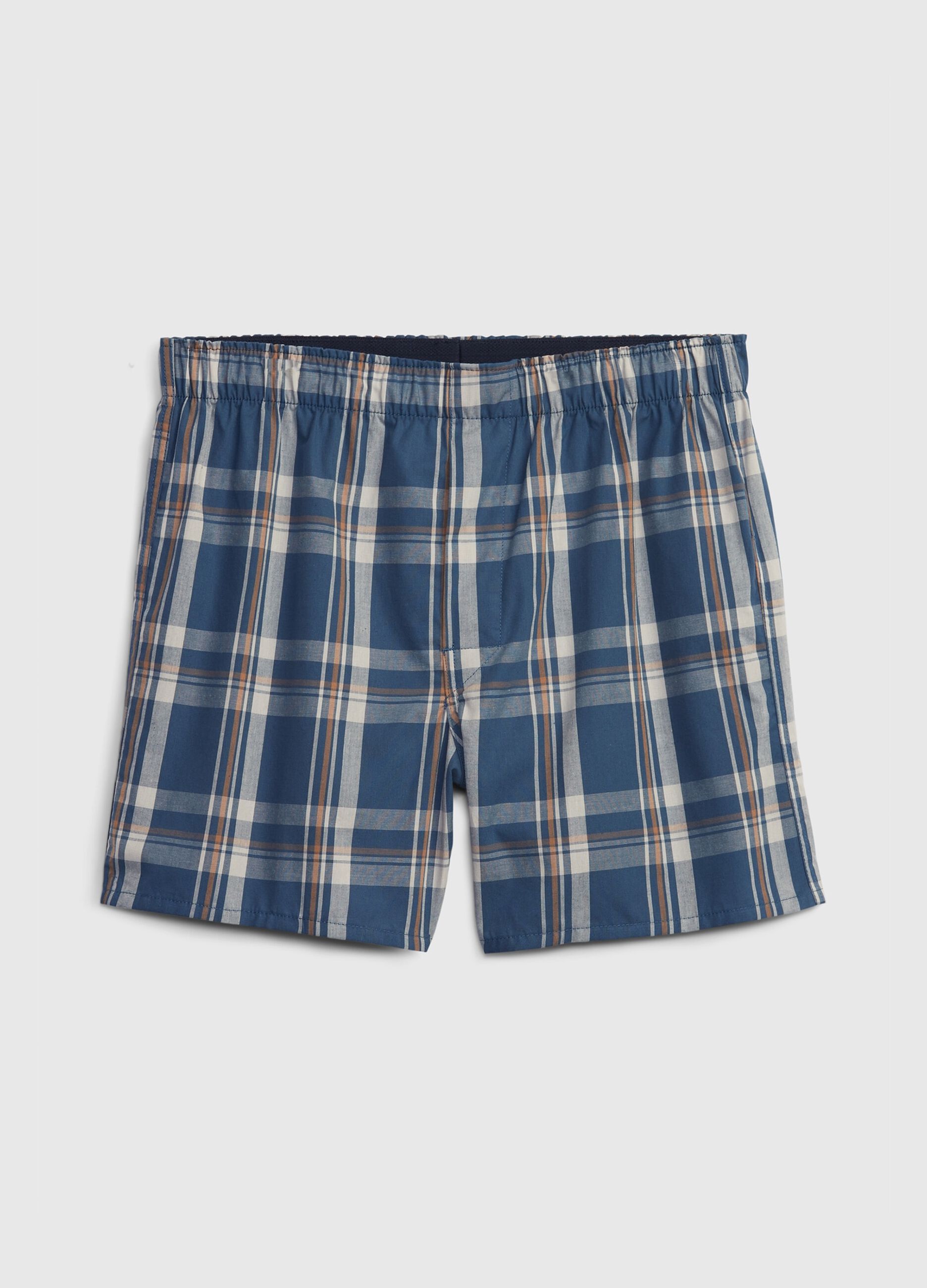 Cotton boxer shorts with tartan pattern