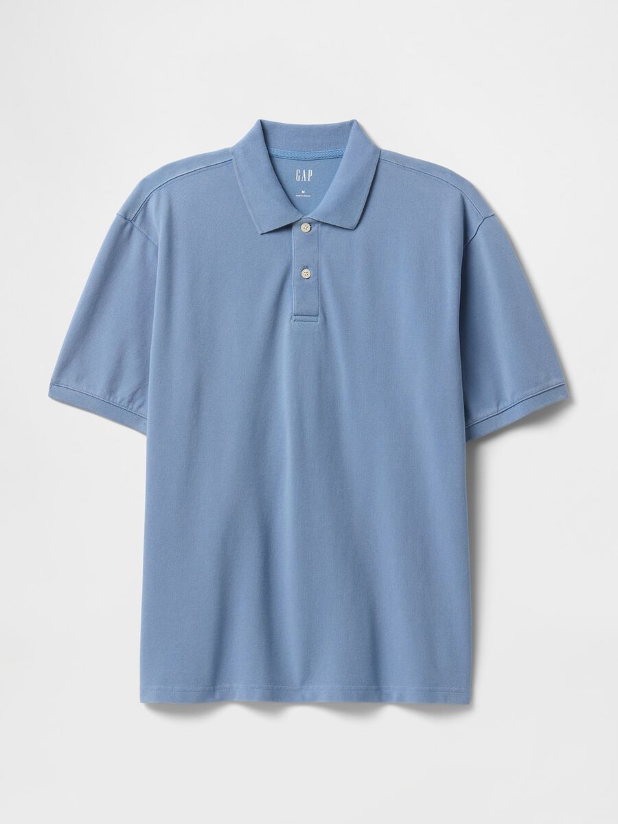 Polo a maniche corte azzurra in cotone Gap Uomo_4