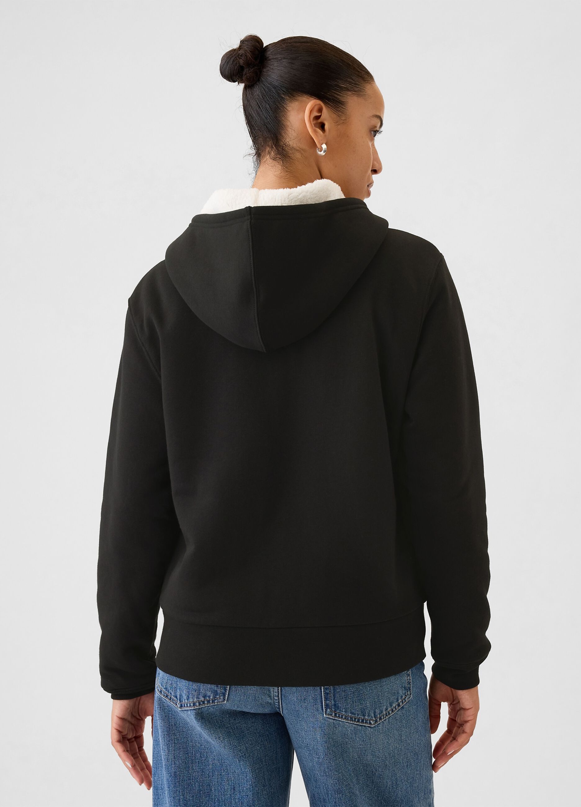 Full-zip con interno in sherpa e ricamo logo_2