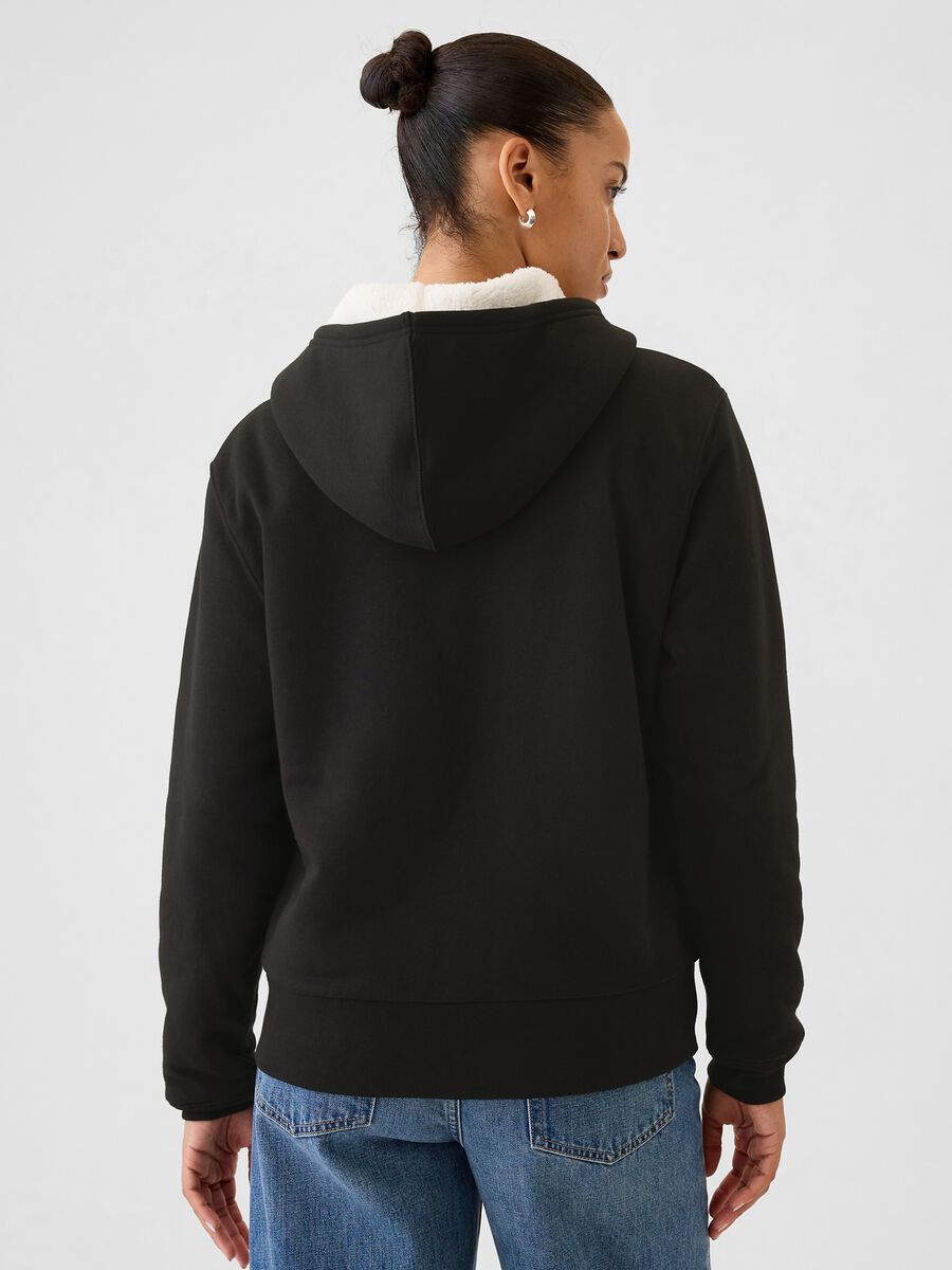 Full-zip con interno in sherpa e ricamo logo Donna_2