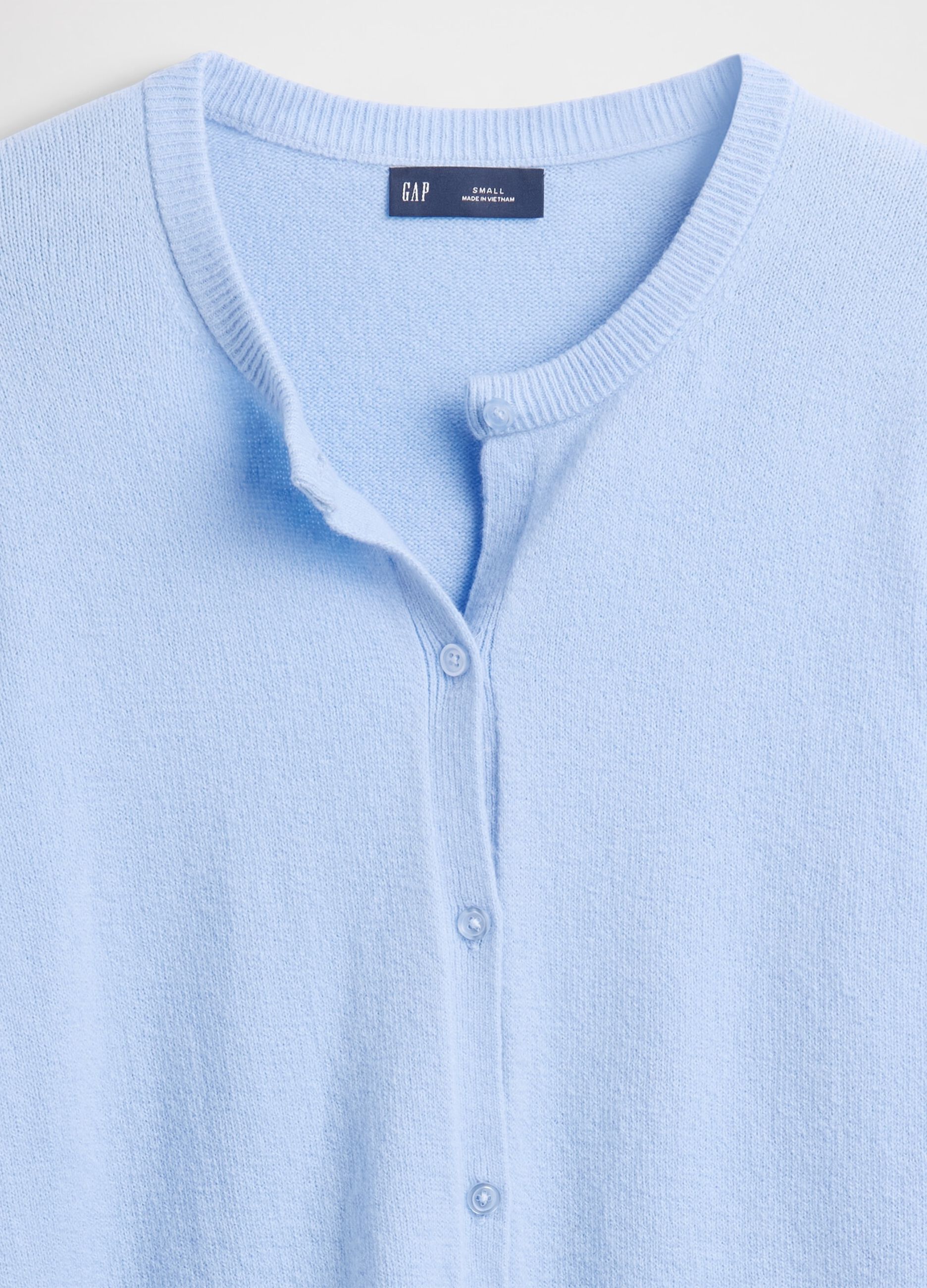 Blue Cotton Blend Cardigan