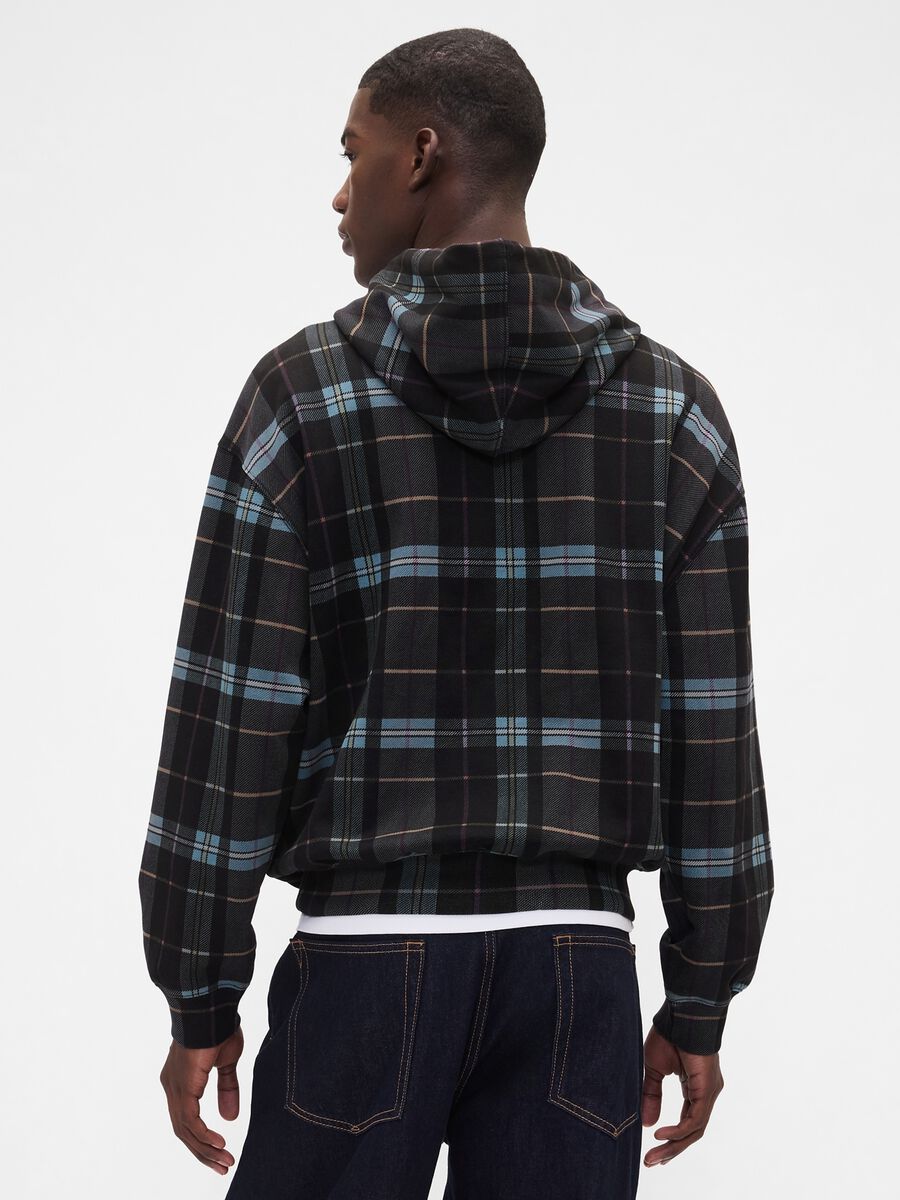 Black Hooded Stripe Sweatshirt Man_1