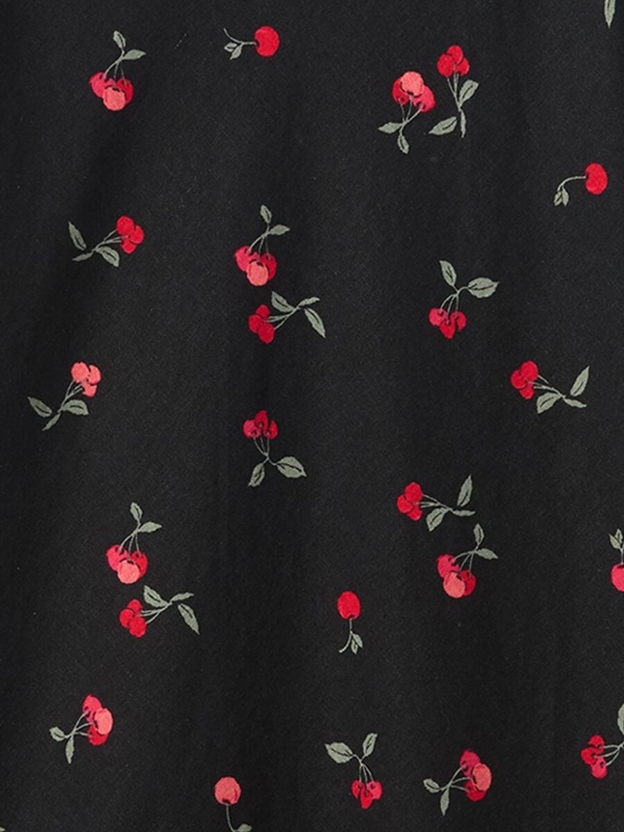 Vestito lungo nero con fantasia floreale Donna_6
