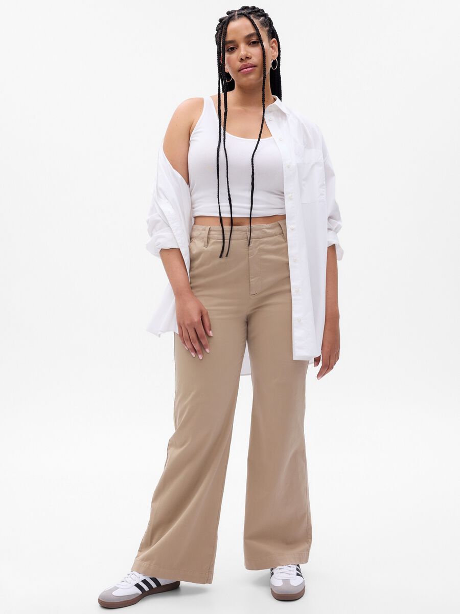 Flare-fit high-rise trousers Woman_3