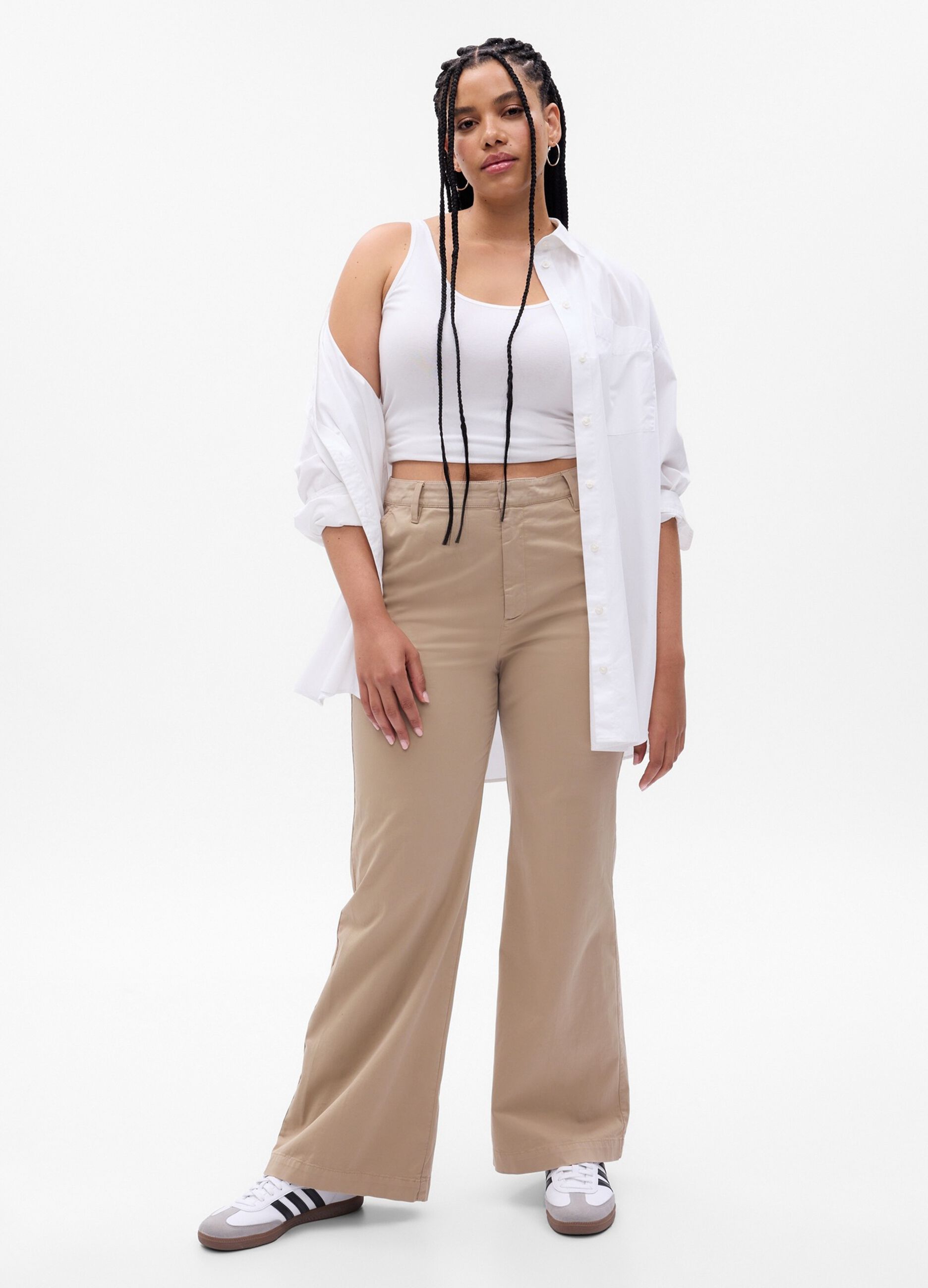 Flare-fit high-rise trousers_3