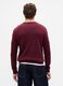 Maglione girocollo bordeaux in puro cotone_1