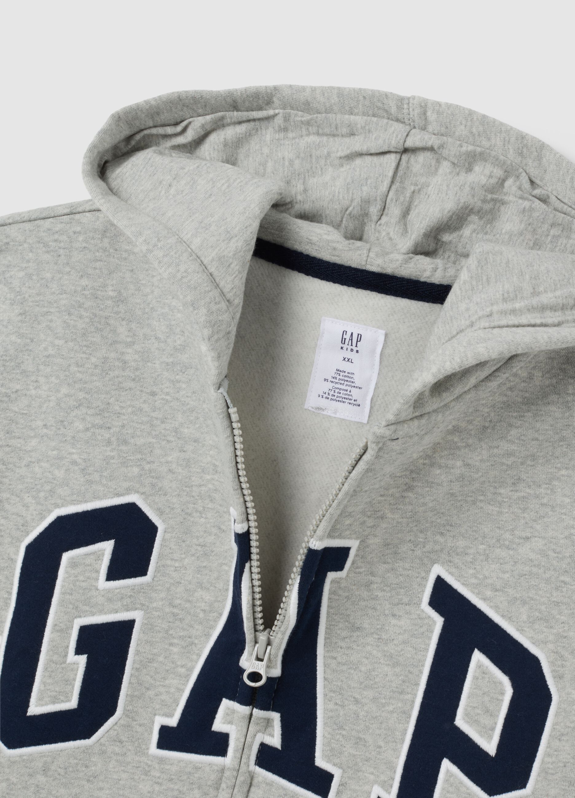 Full-zip in felpa con ricamo logo_3