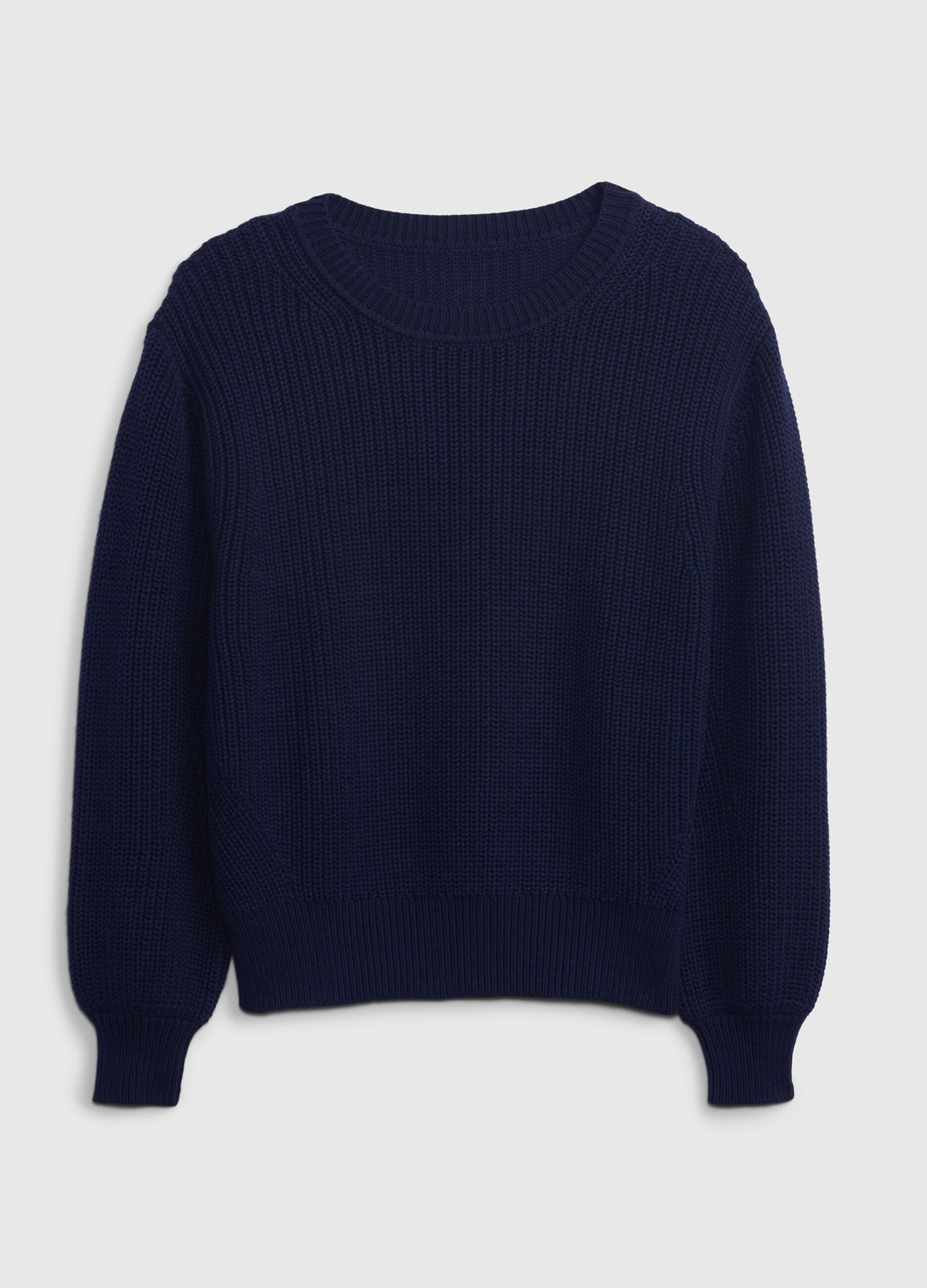 Pullover with round neck and ribbed design_4