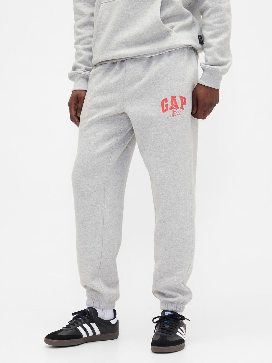Grey Jogger Trousers in Mixed Fabric Man_1