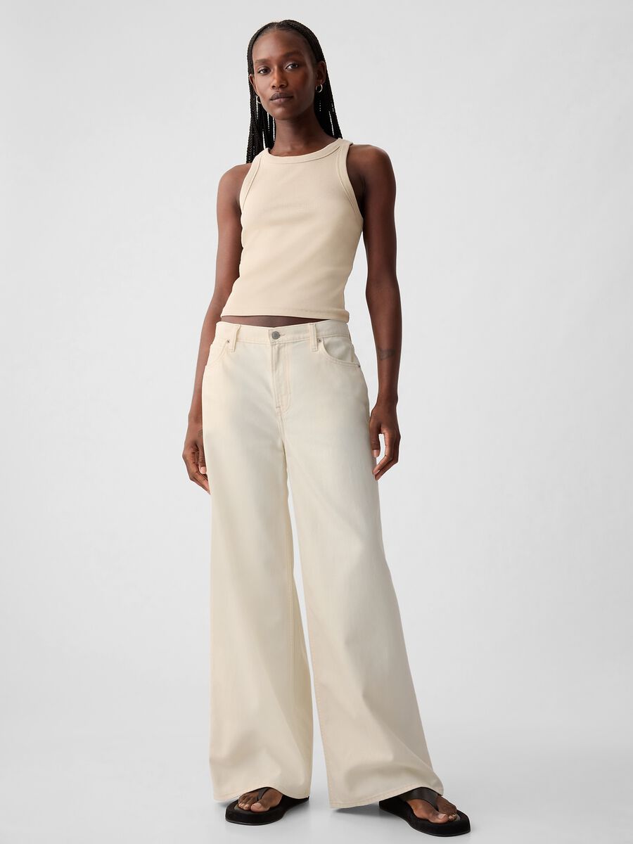 Pantaloni in lyocell e cotone Donna_0