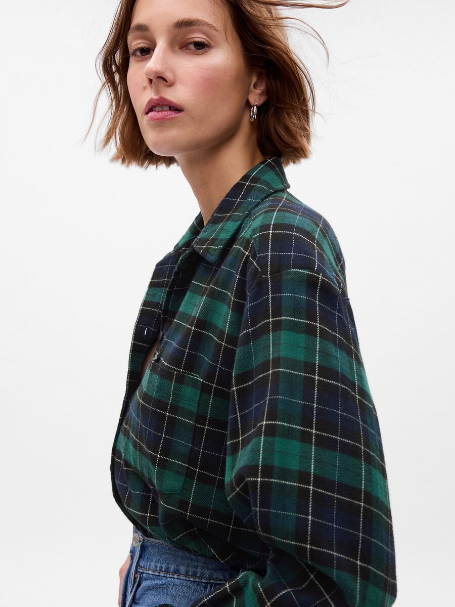 Oversized shirt in flannel with check pattern Man_2