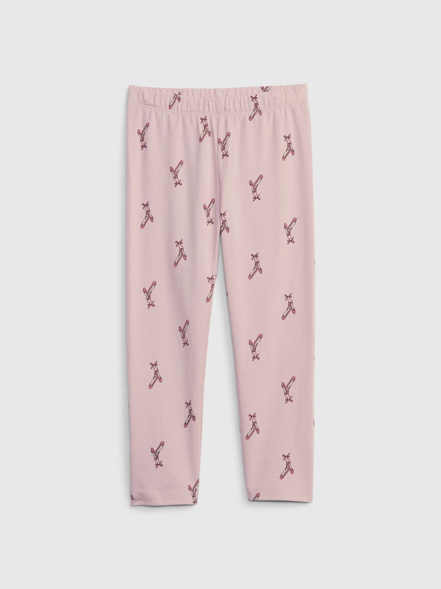 Leggings in cotone stretch con stampa Bimba_0