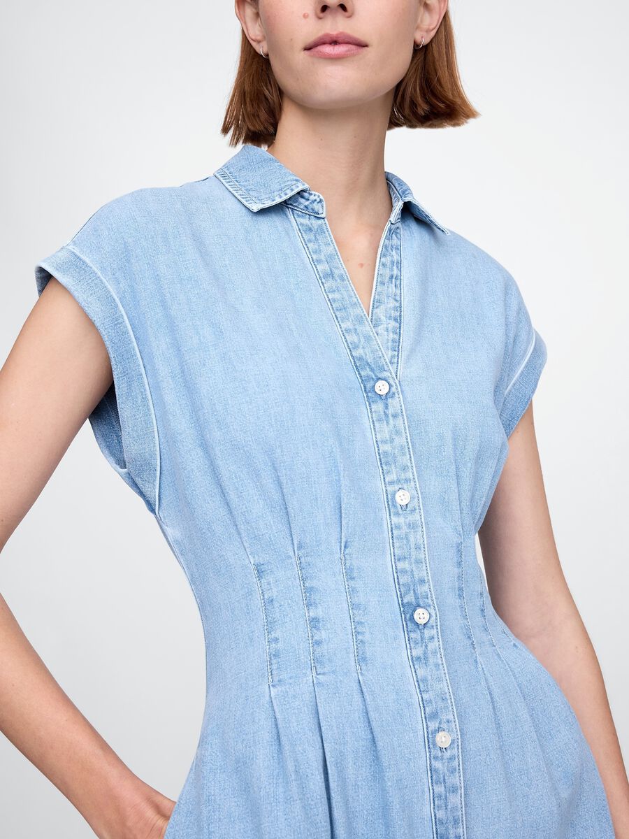 Vestito lungo denim in cotone Donna_3