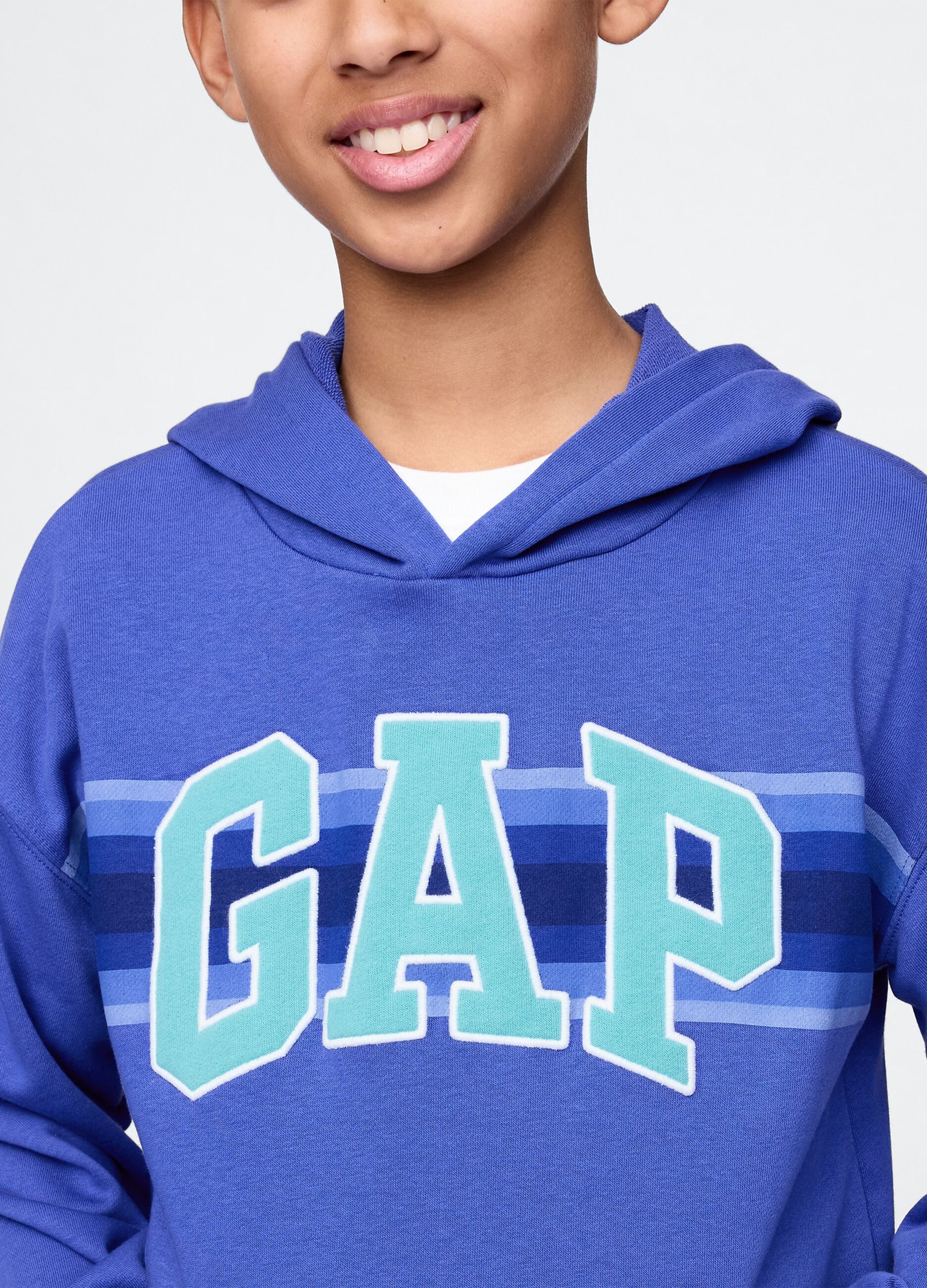 Felpa con cappuccio blu logo GAP_3