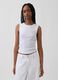 Tank top in misto cotone a costine_0